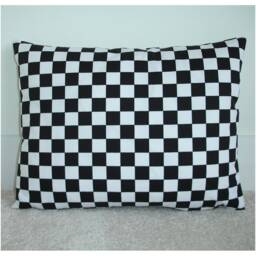 "Black & White Pillow Cover With Zip Ska Check 2 Tone 12x16 12x20 20x26 Bolster Oblong Cushion Case Sham Pillowcase 16"" 20"