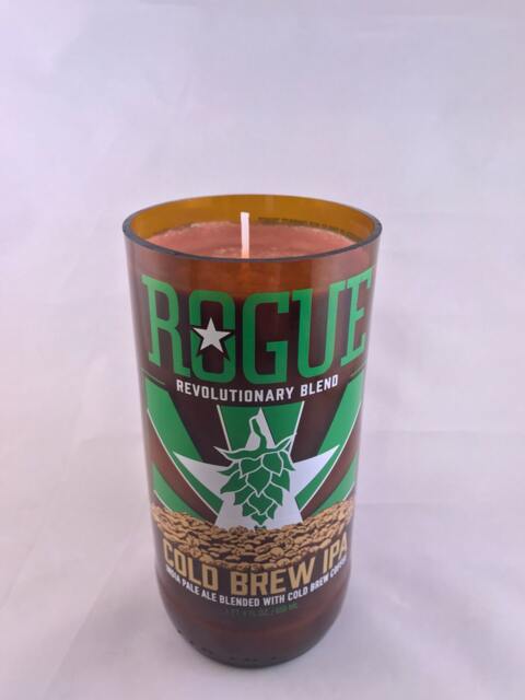 22 Oz Rogue Cold Brew Ipa Beer Bottle Candle Coffee Scent - image 1