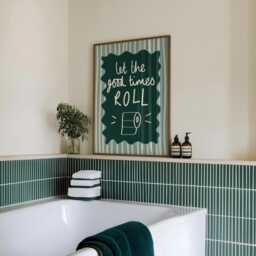Funny Bathroom Gicl??e Print, Let The Good Times Roll, A3 A4 A5 Toilet Paper Artwork - thumbnail 1