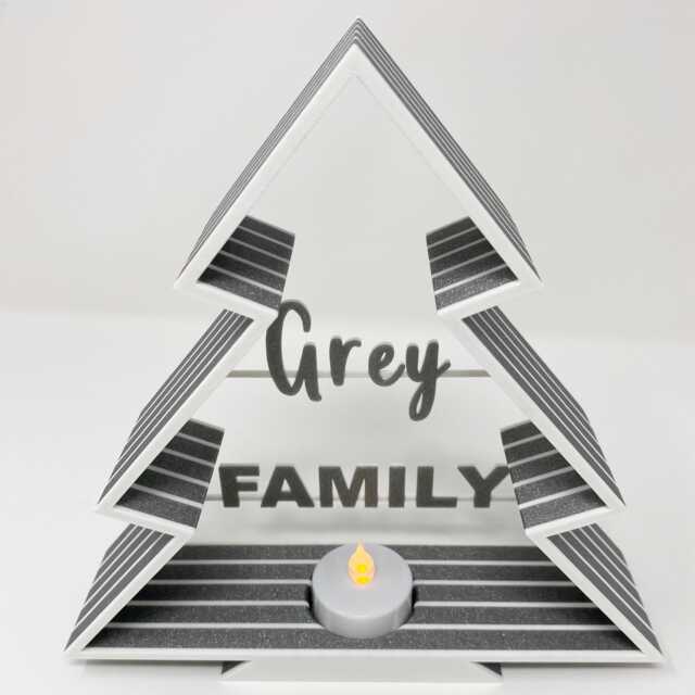 Personalized Christmas Tree Tealight Holder - Holiday Decor - image 1