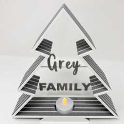 Personalized Christmas Tree Tealight Holder - Holiday Decor