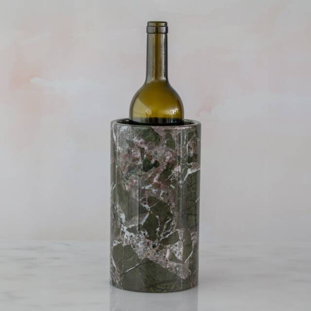 Handmade Green Marble Wine Bottle Holder Kitchen Decor - image 1