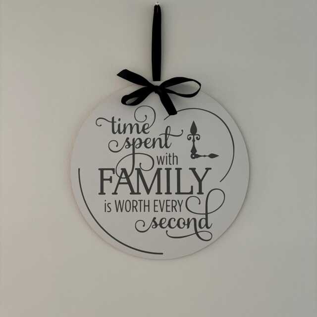 "Family Wooden Sign ""Time Spent With Family" - image 1