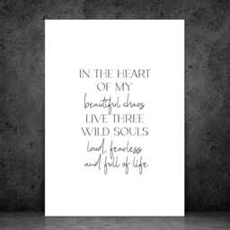 The Heart Of My Beautiful Chaos - Positivity Affirmation Wall Print Gift Bespoke Poster A5 A4 A3 Framed - thumbnail 2