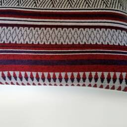 Lumbar Rust Red Wooven Textured Pillow Cover Kilim Style Burnt Red Grey White Native Tribal Cushion Case Southwestern Living Room Bohemian - thumbnail 3