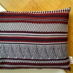 Lumbar Rust Red Wooven Textured Pillow Cover Kilim Style Burnt Red Grey White Native Tribal Cushion Case Southwestern Living Room Bohemian - thumbnail 4