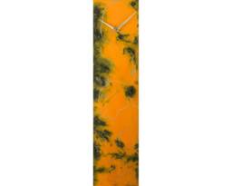 Orange & Gold Modern Clock For Wall, Fathers Day Gift Him, Unusual Glass Wall Art Dad, Unique Abstract Desk