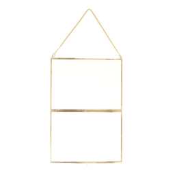 Brass & Recycled Glass Hanging Photo Frame, A4 Portrait Display - thumbnail 4