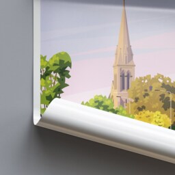 Dalkeith Travel Poster - East Lothian Scotland Edinburgh Wall Art Church Building - thumbnail 2