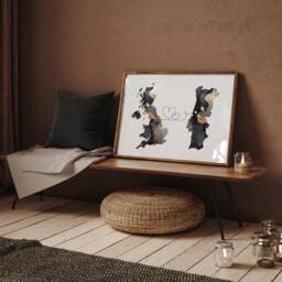 Britain & Portugal Map Black & Gold Travel Wall Art Print - United Kingdom UK - thumbnail 2