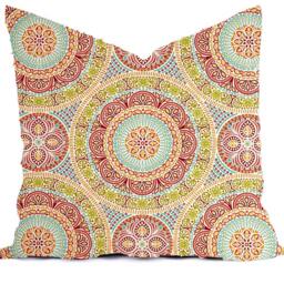 Pillows Covers Outdoor/Indoor Pillow Custom 16x16, 18x18 All Sizes - Carribean Blue Aqua Turquoise Coral Peach Terracotta Throw - thumbnail 4