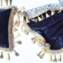 Velvet Baby Wrap With Liberty Lining, Tassel Fringe Trim, Optional Bonnet - Custom - thumbnail 3