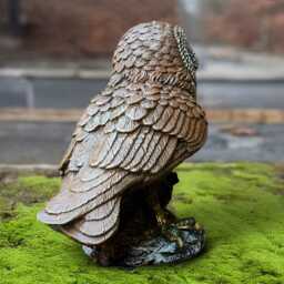 Outdoor Owl Sculpture Cement Bird Statue Stone Ornament Concrete Animal Decoration Garden Front Door Figurine Owl Lover Gift - thumbnail 4