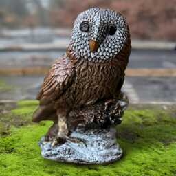 Outdoor Owl Sculpture Cement Bird Statue Stone Ornament Concrete Animal Decoration Garden Front Door Figurine Owl Lover Gift - thumbnail 1