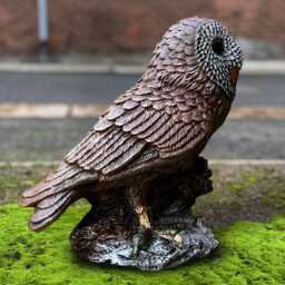 Outdoor Owl Sculpture Cement Bird Statue Stone Ornament Concrete Animal Decoration Garden Front Door Figurine Owl Lover Gift - thumbnail 2