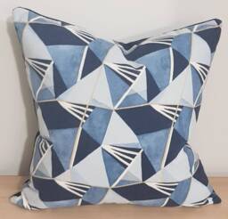 Linwood Omega Prints Gem Blue Onyx & Velvet Cushion Cover 45x45 cm - thumbnail 1