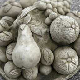 Vegetable Bowl Garden Statue Concrete Harvest Sculpture Rustic Farmhouse Decoration Outdoor Kitchen Ornament Cement Veggie Art - thumbnail 3