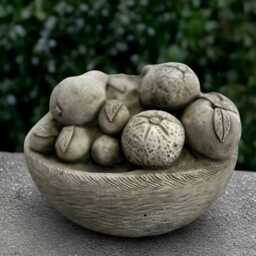 Vegetable Bowl Garden Statue Concrete Harvest Sculpture Rustic Farmhouse Decoration Outdoor Kitchen Ornament Cement Veggie Art - thumbnail 1