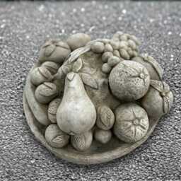 Vegetable Bowl Garden Statue Concrete Harvest Sculpture Rustic Farmhouse Decoration Outdoor Kitchen Ornament Cement Veggie Art - thumbnail 2