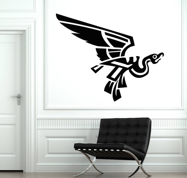 Wall Vinyl Decal Abstract Sacred Aztec Bird Decor For Museum & School - #2719Dn - image 1