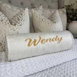 Personalised Emroidered Name Bolster Cushion 16x6 - thumbnail 4