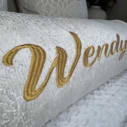 Personalised Emroidered Name Bolster Cushion 16x6 - thumbnail 3
