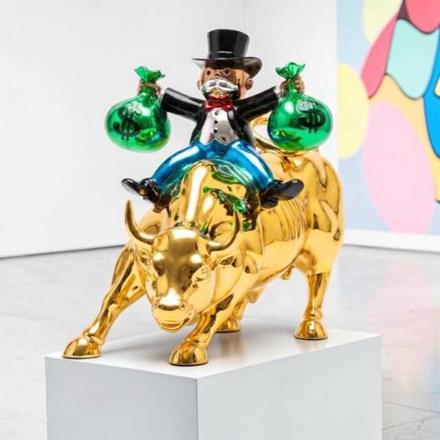 Mr Monops Pop Art Sculpture Chrome Finish, Alec Monopoly Inspired - image 1