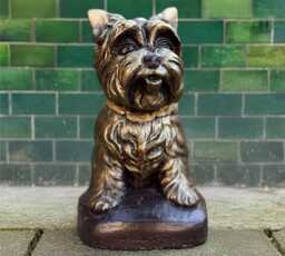 Garden Yorkie Figurine Outdoor Dog Sculpture Concrete Westie Statue Stone Terrier Decor Cement Pet Ornament Memorial Art Gift - thumbnail 1