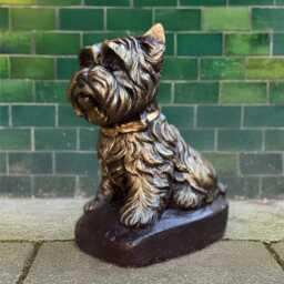 Garden Yorkie Figurine Outdoor Dog Sculpture Concrete Westie Statue Stone Terrier Decor Cement Pet Ornament Memorial Art Gift - thumbnail 2