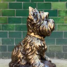 Garden Yorkie Figurine Outdoor Dog Sculpture Concrete Westie Statue Stone Terrier Decor Cement Pet Ornament Memorial Art Gift - thumbnail 3