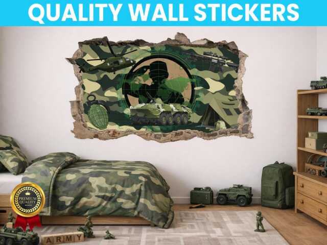 Army Personalised Wall Decal Sticker Mural Poster Print Art Home Bedroom Office Decoration - image 1