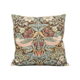 William Morris - Strawberry Thief Chocolate/Slate Stunning Iconic Classic Designer Cushion Cover Handmade Home Decor Luxury Throw - thumbnail 2