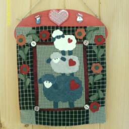 Wooly Sheep Applique Wall Hanging - thumbnail 2