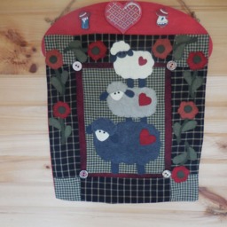 Wooly Sheep Applique Wall Hanging - thumbnail 3