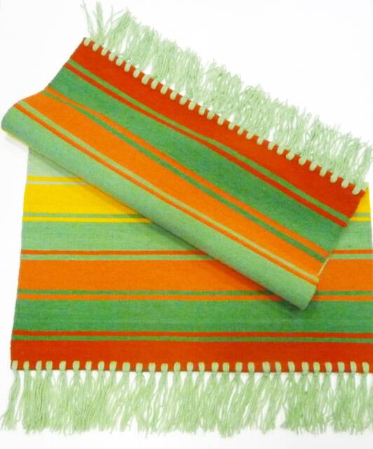 "Handwoven Wool Boho Rug ""Hot Summer" - image 1