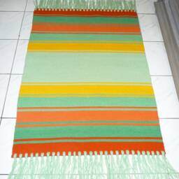 "Handwoven Wool Boho Rug ""Hot Summer" - thumbnail 3