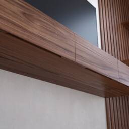 Floating Tv Stand With Drawers/Media Console - American Walnut - thumbnail 4