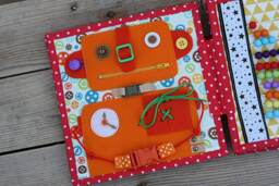 Robot Page For Custom Built Quiet Book By Tomtoy, Boys Toy, Zipper - Buttons - Slide -Lace & Tie - Buckles Activities, 20x20cm, Single - thumbnail 1