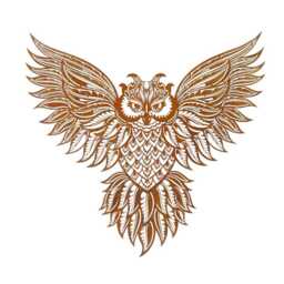 Large Owl Metal Wall Plaque Hanging Art Indoor Outdoor Floral British Bird Gift - thumbnail 3