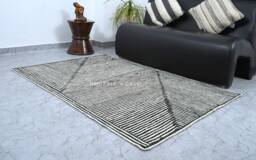 Geometric Shape Rug, Natural Jute Area Boho Custom Size Bohemian Modern Living Room Rug - thumbnail 1