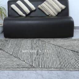 Geometric Shape Rug, Natural Jute Area Boho Custom Size Bohemian Modern Living Room Rug - thumbnail 3