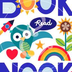 Bright Book Nook Reading Corner Poster Owl & Rainbow Rocket Wall Art Gender-Neutral Kids Digital Download - thumbnail 4