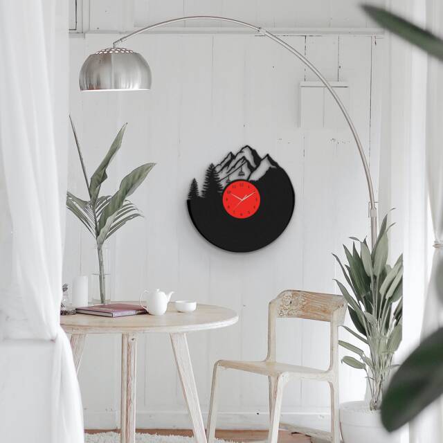 Mountains Vinyl Record Clock Nature Lover Wall Art - image 1