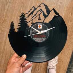 Mountains Vinyl Record Clock Nature Lover Wall Art - thumbnail 3