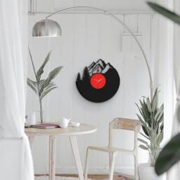 Mountains Vinyl Record Clock Nature Lover Wall Art