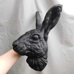 Rabbit Head Wall Art Extra Large Size 38cm Tall - 3D Bunny Decor - thumbnail 2