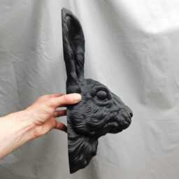 Rabbit Head Wall Art Extra Large Size 38cm Tall - 3D Bunny Decor - thumbnail 3