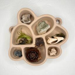 Wall Altar in Sand - Curio Shelf, Altar, Waldorf Decor, Crystal Display - thumbnail 2
