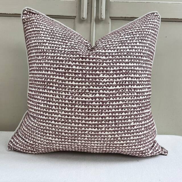 Cushions Made in Fermoie Mendip Burgundy Neutral Cotton Cushion Pillow Throw Cover - image 1