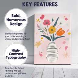 Pastel Botanical Flower Arrangement With Modern Vase Illustration Canvas Wall Art Print Decor Picture Ready To Hang - thumbnail 2
